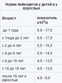 Лейкоциты норма у детей и взрослых Лейкоциты норма у детей и взрослых