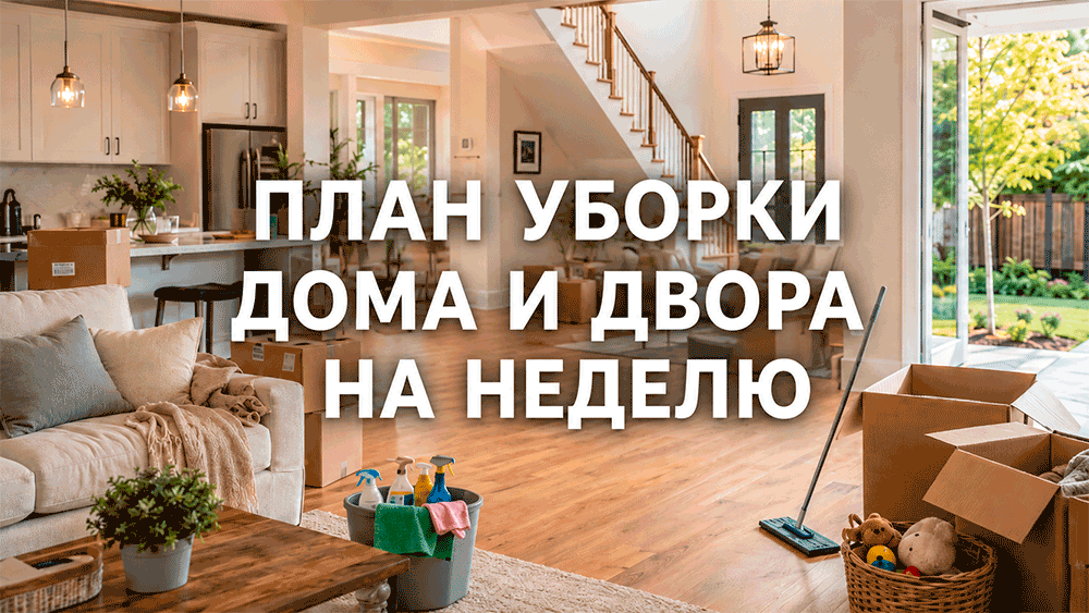 Дом 130 м², двор и ребёнок – план уборки на неделю Дом 130 м², двор и ребёнок – план уборки на неделю