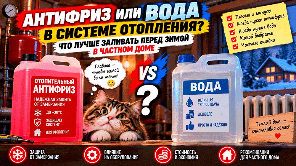 Антифриз или вода в системе отопления частного дома – что лучше заливать перед зимой и когда незамерзайка только навредит