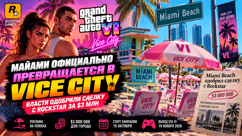 Майами официально превращается в Vice City к выходу GTA 6 – власти одобрили сделку с Rockstar за $3 млн Майами официально превращается в Vice City к выходу GTA 6 – власти одобрили сделку с Rockstar за $3 млн
