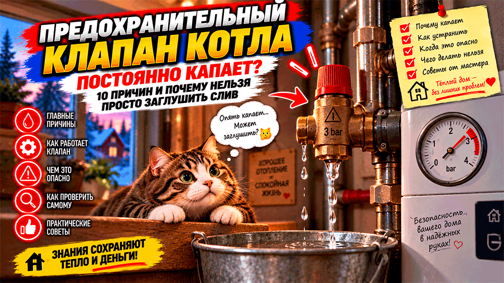 Предохранительный клапан котла постоянно капает – 10 причин и почему нельзя просто заглушить слив