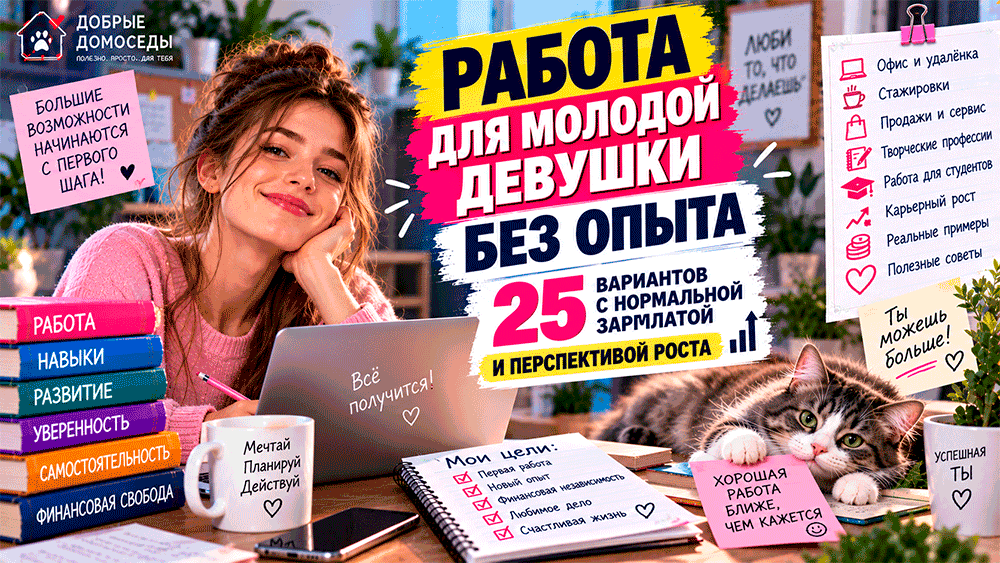 Работа для молодой девушки без опыта – 25 вариантов с нормальной зарплатой и перспективой роста Работа для молодой девушки без опыта – 25 вариантов с нормальной зарплатой и перспективой роста