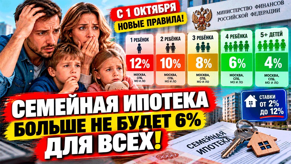 Семейная ипотека больше не будет 6% для всех