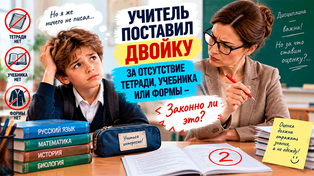Учитель поставил двойку за отсутствие тетради, учебника или формы – законно ли это Учитель поставил двойку за отсутствие тетради, учебника или формы – законно ли это