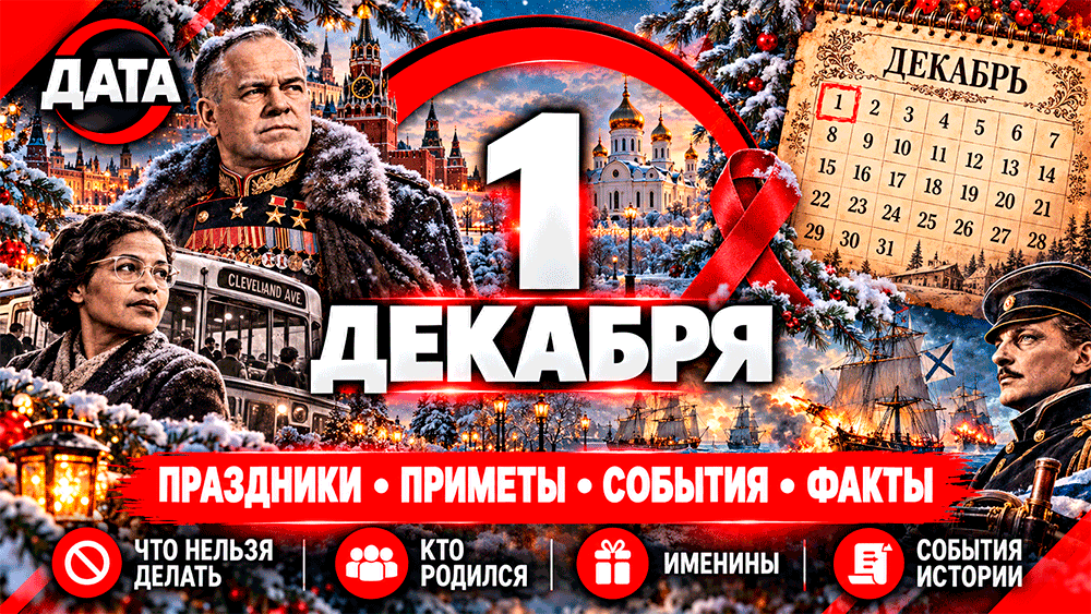1 декабря – праздники, народные приметы, что нельзя делать, именины, знаменитости и события истории