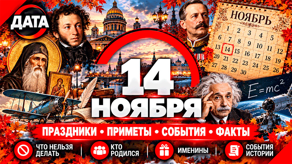 14 ноября – праздники, народные приметы, что нельзя делать, именины, знаменитости и события истории 14 ноября – праздники, народные приметы, что нельзя делать, именины, знаменитости и события истории