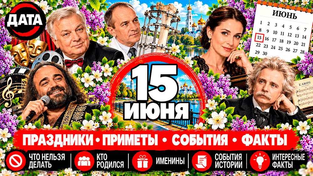 15 июня – какой сегодня праздник, народные приметы, что нельзя делать, именины, знаменитости и события истории 15 июня – какой сегодня праздник, народные приметы, что нельзя делать, именины, знаменитости и события истории