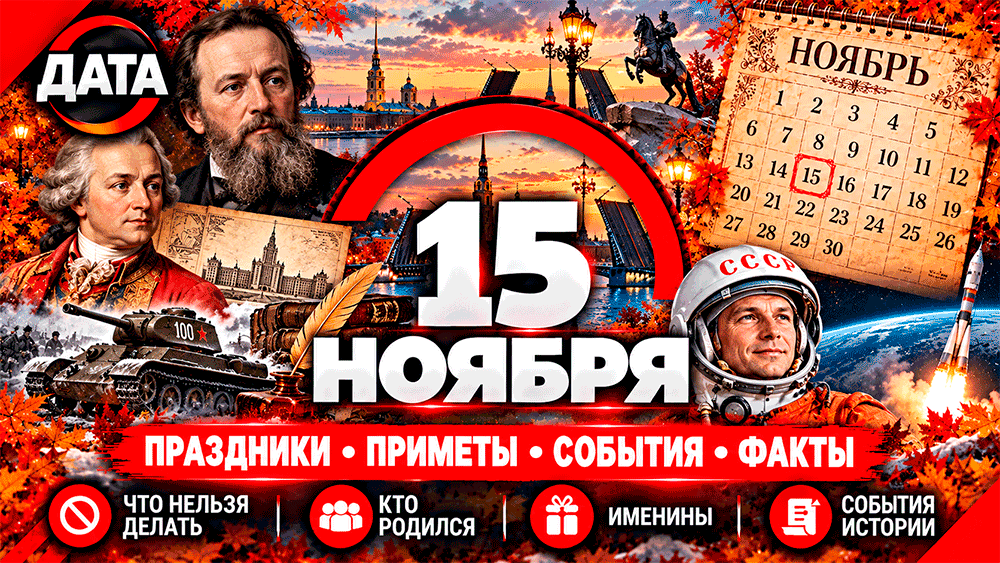 15 ноября – праздники, народные приметы, что нельзя делать, именины, знаменитости и события истории 15 ноября – праздники, народные приметы, что нельзя делать, именины, знаменитости и события истории