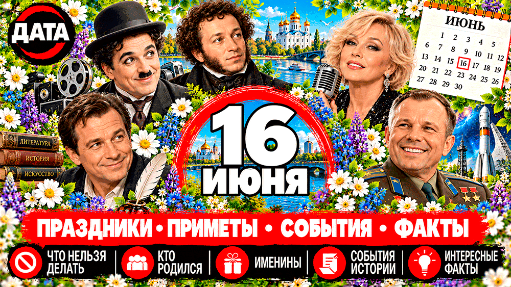 16 июня – какой сегодня праздник, народные приметы, что нельзя делать, именины, знаменитости и события истории 16 июня – какой сегодня праздник, народные приметы, что нельзя делать, именины, знаменитости и события истории