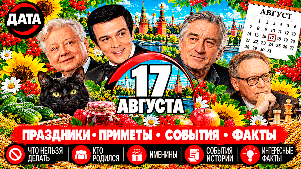 17 августа – какой сегодня праздник, народные приметы, что нельзя делать, именины, знаменитости и события истории 17 августа – какой сегодня праздник, народные приметы, что нельзя делать, именины, знаменитости и события истории