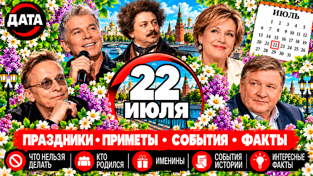 22 июля – какой сегодня праздник, народные приметы, что нельзя делать, именины, знаменитости и события истории 22 июля – какой сегодня праздник, народные приметы, что нельзя делать, именины, знаменитости и события истории
