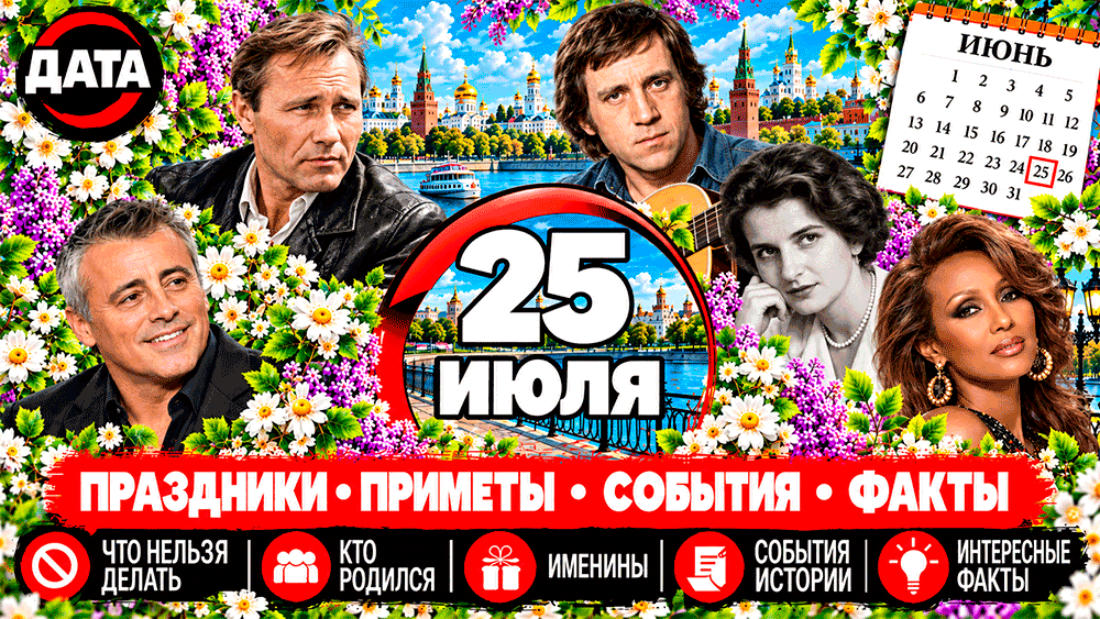 25 июля – какой сегодня праздник, народные приметы, что нельзя делать, именины, знаменитости и события истории 25 июля – какой сегодня праздник, народные приметы, что нельзя делать, именины, знаменитости и события истории
