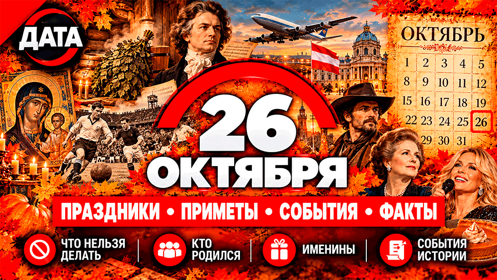 26 октября – праздники, народные приметы, что нельзя делать, именины, знаменитости и события истории 26 октября – праздники, народные приметы, что нельзя делать, именины, знаменитости и события истории