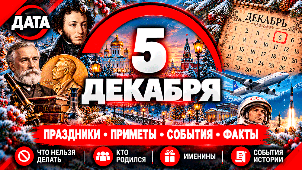 5 декабря – праздники, народные приметы, что нельзя делать, именины, знаменитости и события истории