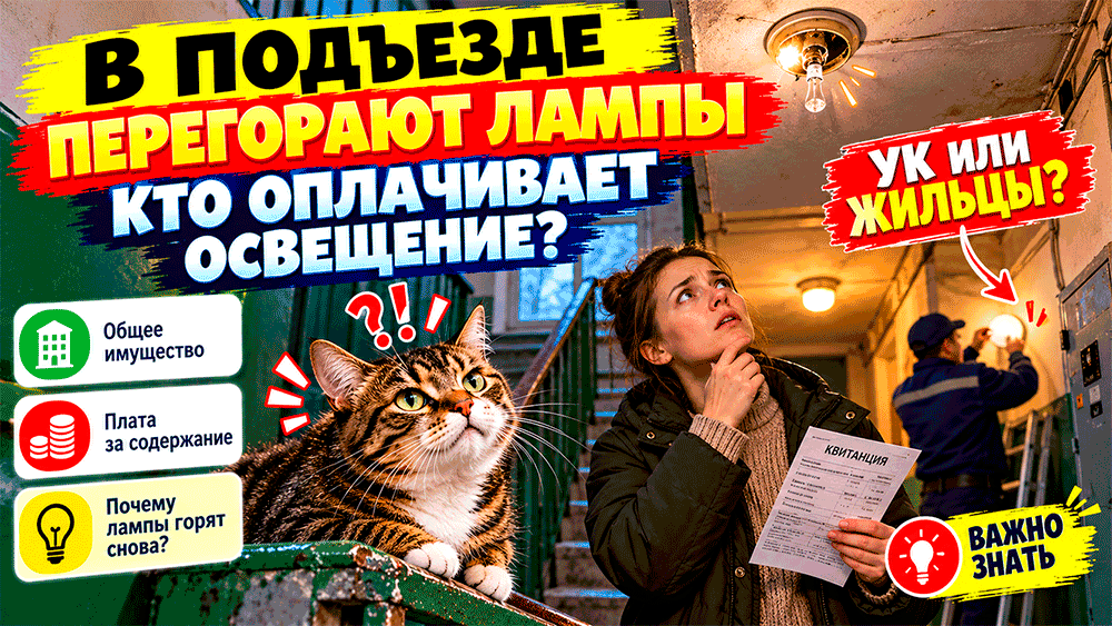В подъезде постоянно перегорают лампы и УК меняет их за счёт жильцов – кто должен оплачивать освещение