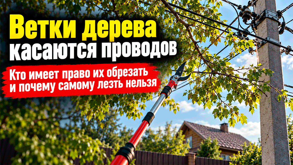 Ветки дерева касаются проводов над участком – кто имеет право их обрезать и почему самому лезть к линии нельзя Ветки дерева касаются проводов над участком – кто имеет право их обрезать и почему самому лезть к линии нельзя