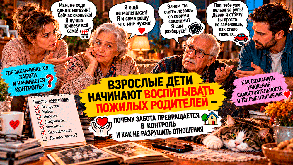 Взрослые дети начинают воспитывать пожилых родителей – почему забота превращается в контроль и как не разрушить отношения