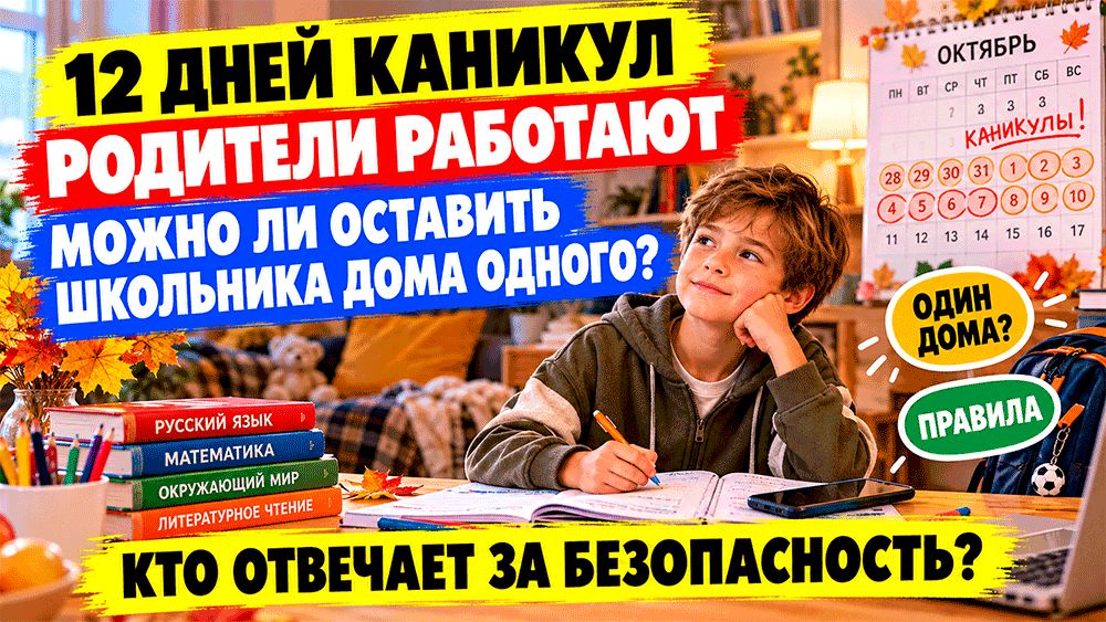 Впереди 12 дней каникул, а родители работают – можно ли оставить школьника дома одного и кто отвечает за его безопасность Впереди 12 дней каникул, а родители работают – можно ли оставить школьника дома одного и кто отвечает за его безопасность