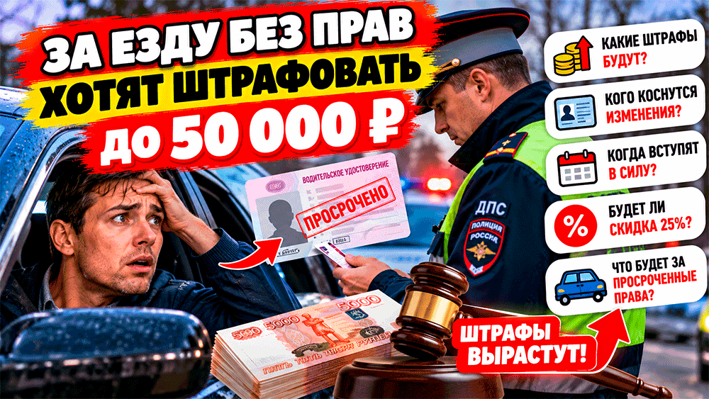 За езду без прав хотят штрафовать на 50 тысяч рублей – кого коснутся новые наказания, что будет за просроченное удостоверение и когда изменятся правила За езду без прав хотят штрафовать на 50 тысяч рублей – кого коснутся новые наказания, что будет за просроченное удостоверение и когда изменятся правила