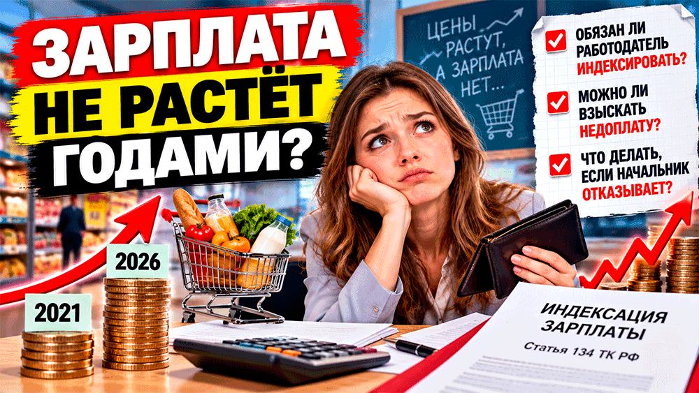 Зарплата годами не растёт – обязан ли работодатель индексировать её в 2026 году и можно ли взыскать недоплату за прошлые годы Зарплата годами не растёт – обязан ли работодатель индексировать её в 2026 году и можно ли взыскать недоплату за прошлые годы
