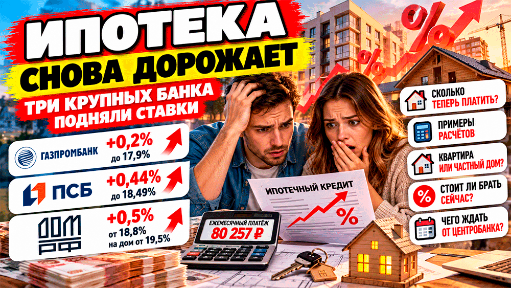 Ипотека снова дорожает – три крупных банка подняли ставки – сколько теперь платить за квартиру и частный дом и стоит ли брать кредит? Ипотека снова дорожает – три крупных банка подняли ставки – сколько теперь платить за квартиру и частный дом и стоит ли брать кредит?