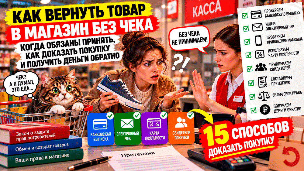 Как вернуть товар в магазин без чека – 15 способов доказать покупку, получить деньги обратно и не поддаться на уловки продавца Как вернуть товар в магазин без чека – 15 способов доказать покупку, получить деньги обратно и не поддаться на уловки продавца