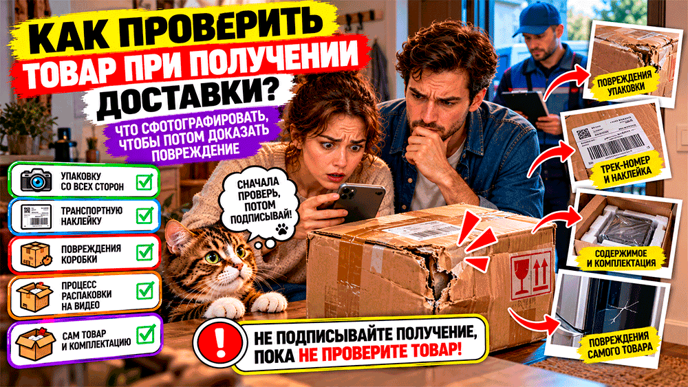 Как проверить товар при получении доставки – что сфотографировать, чтобы потом доказать повреждение и вернуть деньги