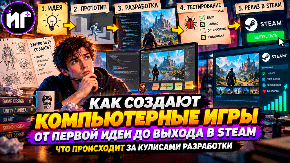 Как создают компьютерные игры – от первой идеи до выхода в Steam – что происходит за кулисами разработки Как создают компьютерные игры – от первой идеи до выхода в Steam – что происходит за кулисами разработки