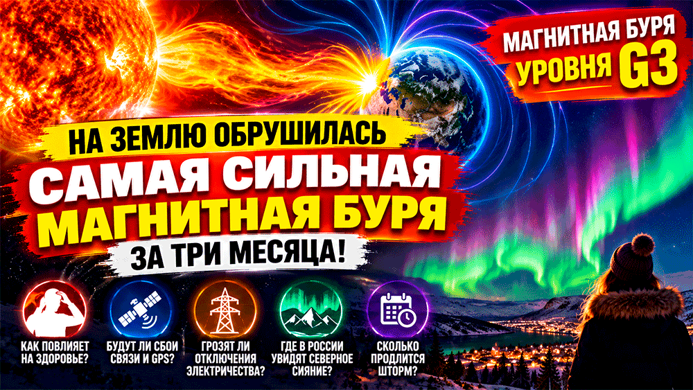 На Землю обрушилась самая сильная магнитная буря за три месяца – что происходит 11 октября 2026 года