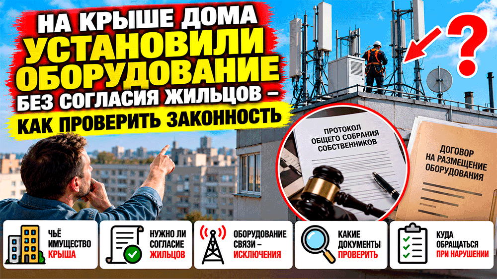 На крыше дома установили оборудование без согласия жильцов – как проверить законность На крыше дома установили оборудование без согласия жильцов – как проверить законность