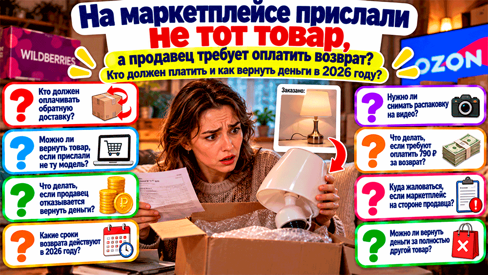 На маркетплейсе прислали не тот товар, а продавец требует оплатить возврат – кто должен платить за доставку и как вернуть деньги На маркетплейсе прислали не тот товар, а продавец требует оплатить возврат – кто должен платить за доставку и как вернуть деньги
