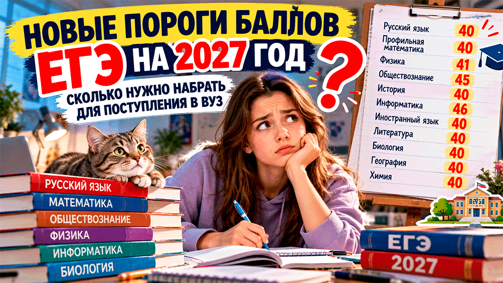 Новые пороги баллов ЕГЭ на 2027 год – сколько нужно набрать для поступления в вуз и почему 40 баллов ещё ничего не гарантируют Новые пороги баллов ЕГЭ на 2027 год – сколько нужно набрать для поступления в вуз и почему 40 баллов ещё ничего не гарантируют