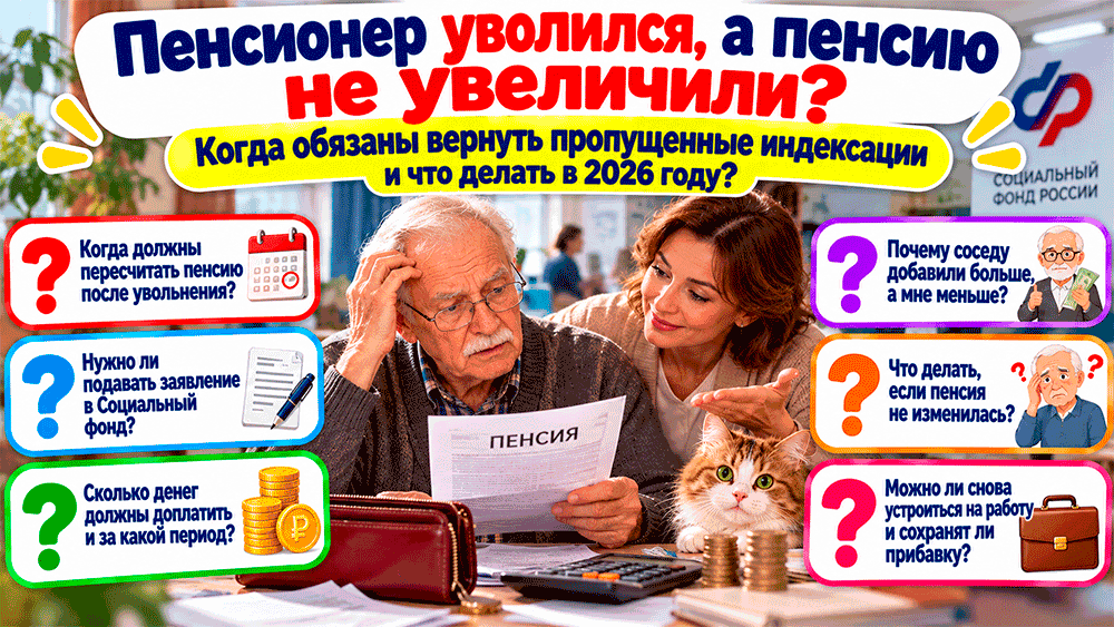 Пенсионер уволился, а пенсию не увеличили – когда обязаны вернуть пропущенные индексации