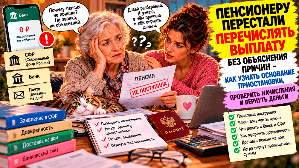 Пенсионеру перестали перечислять положенную выплату без объяснения причин – как узнать основание приостановки, проверить начисления и вернуть деньги Пенсионеру перестали перечислять положенную выплату без объяснения причин – как узнать основание приостановки, проверить начисления и вернуть деньги