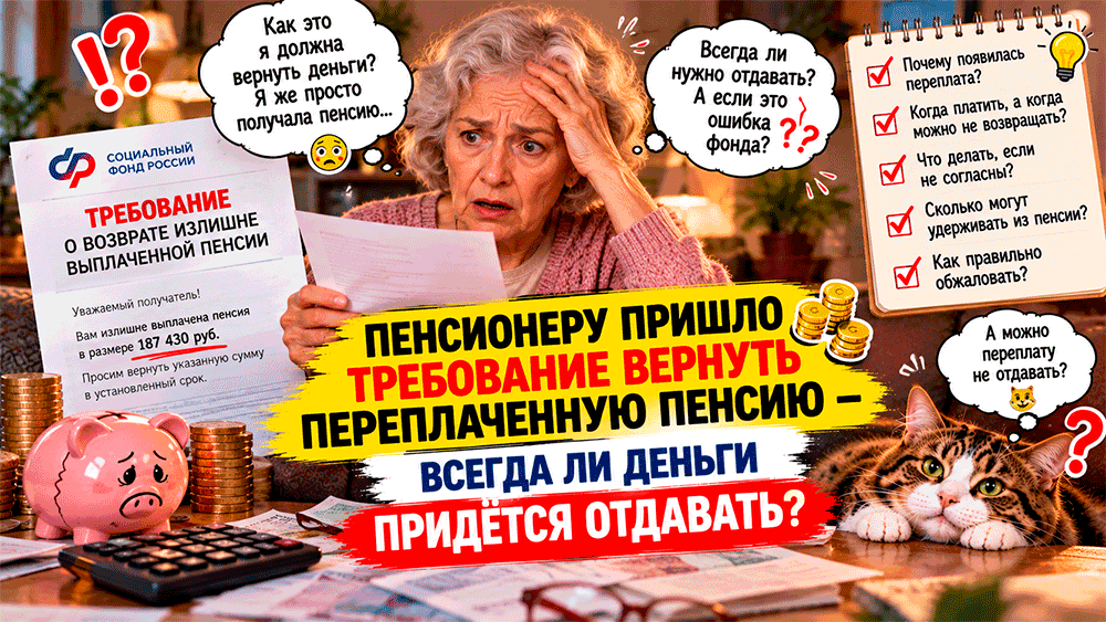 Пенсионеру пришло требование вернуть якобы переплаченную пенсию – всегда ли деньги придётся отдавать