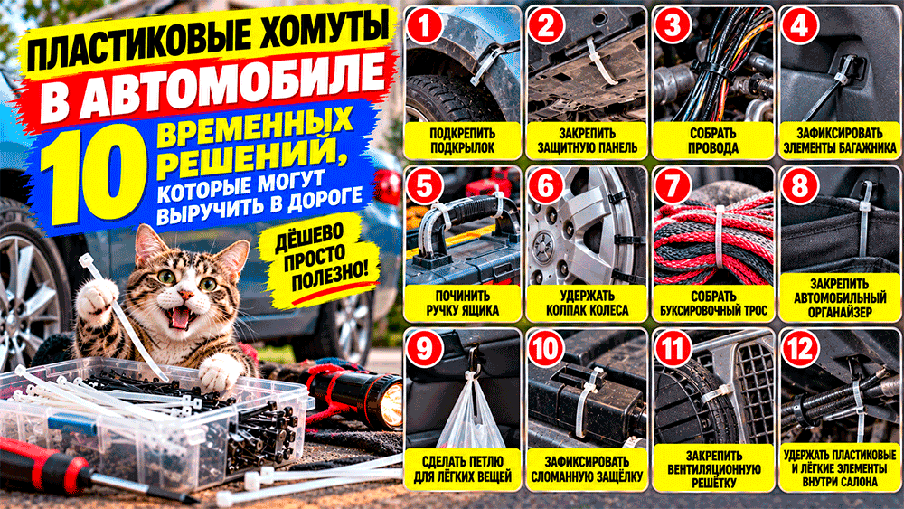Пластиковые хомуты в автомобиле – 10 временных решений могут выручить в дороге Пластиковые хомуты в автомобиле – 10 временных решений могут выручить в дороге