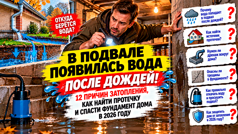 После осенних дождей в подвале появилась вода – 12 причин затопления, как найти протечку и спасти фундамент
