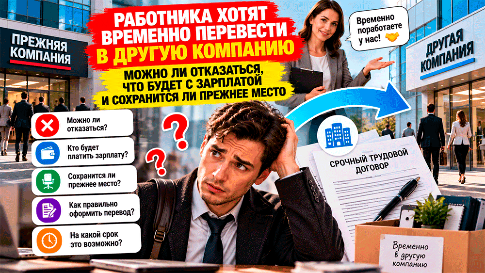 Работника хотят временно перевести в другую компанию – можно ли отказаться, что будет с зарплатой и сохранится ли прежнее место Работника хотят временно перевести в другую компанию – можно ли отказаться, что будет с зарплатой и сохранится ли прежнее место