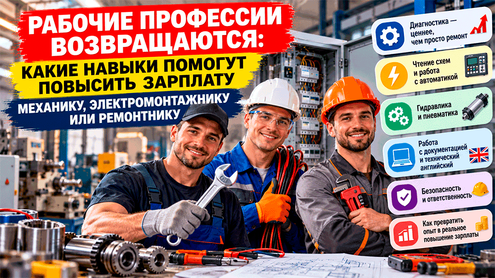 Рабочие профессии возвращаются – какие навыки помогут повысить зарплату механику, электромонтажнику или ремонтнику