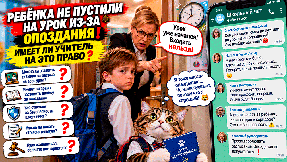 Ребёнка не пустили на урок из-за опоздания – имеет ли учитель право оставить школьника за дверью Ребёнка не пустили на урок из-за опоздания – имеет ли учитель право оставить школьника за дверью