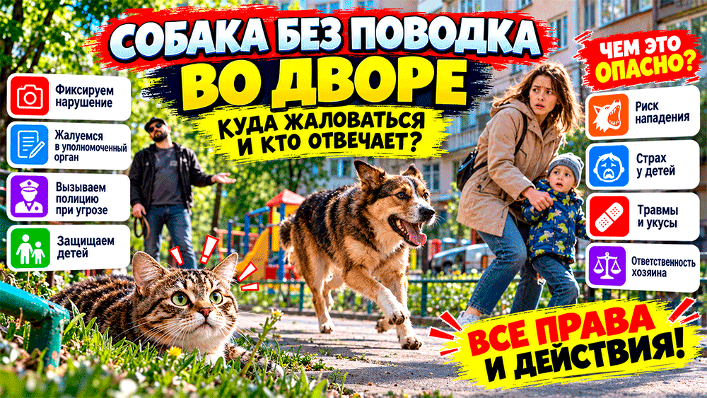 Сосед выпускает собаку без поводка в общем дворе – куда жаловаться, кто отвечает за нападение и как защитить детей