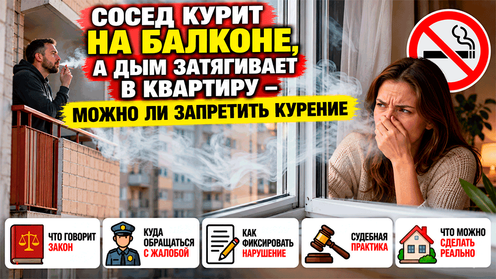 Сосед курит на балконе, а дым затягивает в квартиру – можно ли запретить курение? Сосед курит на балконе, а дым затягивает в квартиру – можно ли запретить курение?