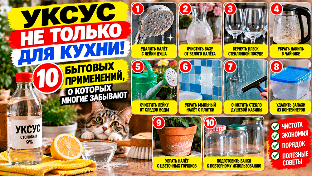 Уксус не только для кухни – 10 бытовых применений многие забывают