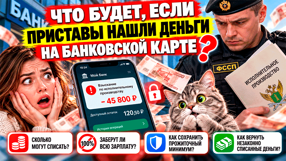 Что будет, если приставы нашли деньги на банковской карте – сколько могут списать, заберут ли всю зарплату, как сохранить прожиточный минимум и вернуть незаконно удержанные средства Что будет, если приставы нашли деньги на банковской карте – сколько могут списать, заберут ли всю зарплату, как сохранить прожиточный минимум и вернуть незаконно удержанные средства