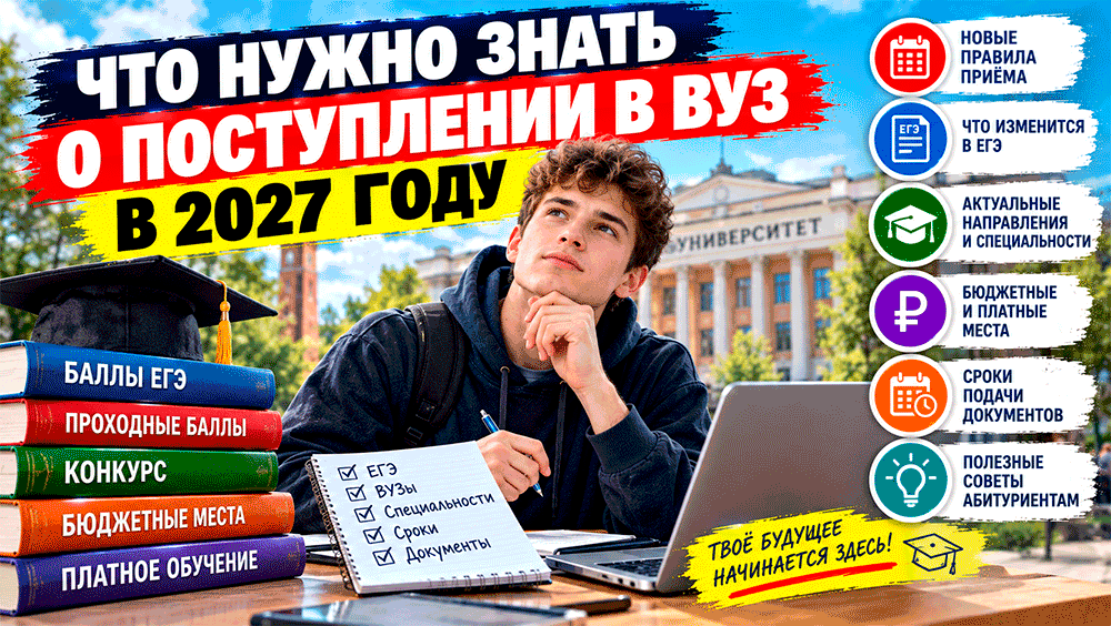 Что нужно знать о поступлении в вуз в 2027 году – какие ЕГЭ понадобятся, что изменится с историей и физикой, сколько вузов можно выбрать и когда подавать документы Что нужно знать о поступлении в вуз в 2027 году – какие ЕГЭ понадобятся, что изменится с историей и физикой, сколько вузов можно выбрать и когда подавать документы